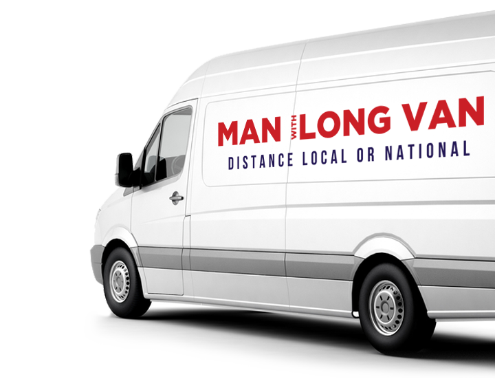 man with a long van